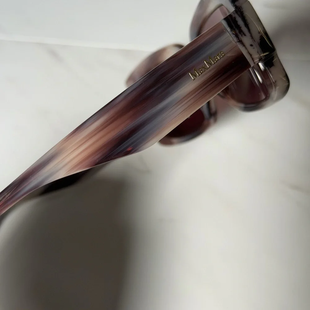 Max Mara Marbled Sunglasses Quiet Luxury Designer Eyewear Pink Gray
